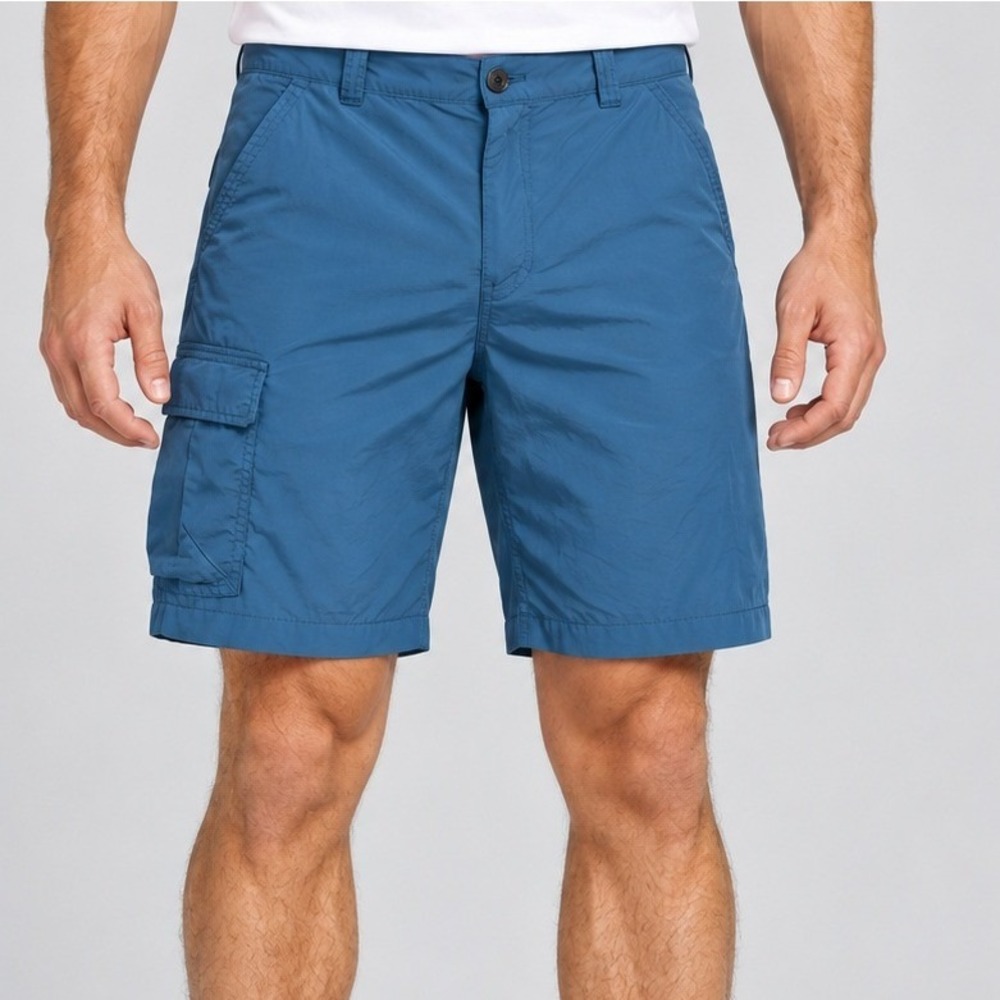 Columbia Brentyn Trail Cargo Shorts Mens 40 Blue Omni-Shade Outdoor Trail 9 In